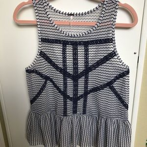 Free People Tank Keyhole Back Peplum Bottom